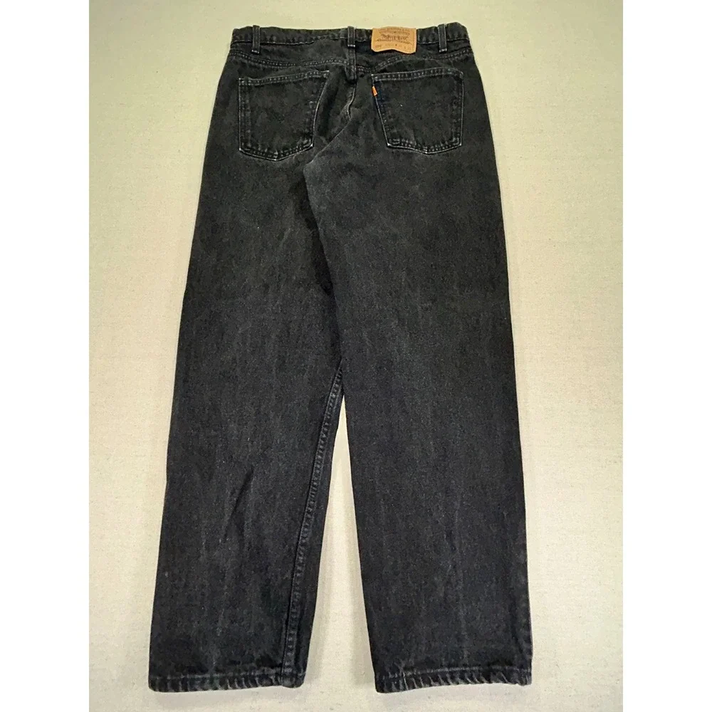 Vintage Levi's 550 Men's 36 Orange Tab Jeans Black Denim Relaxed Taper Baggy 90s